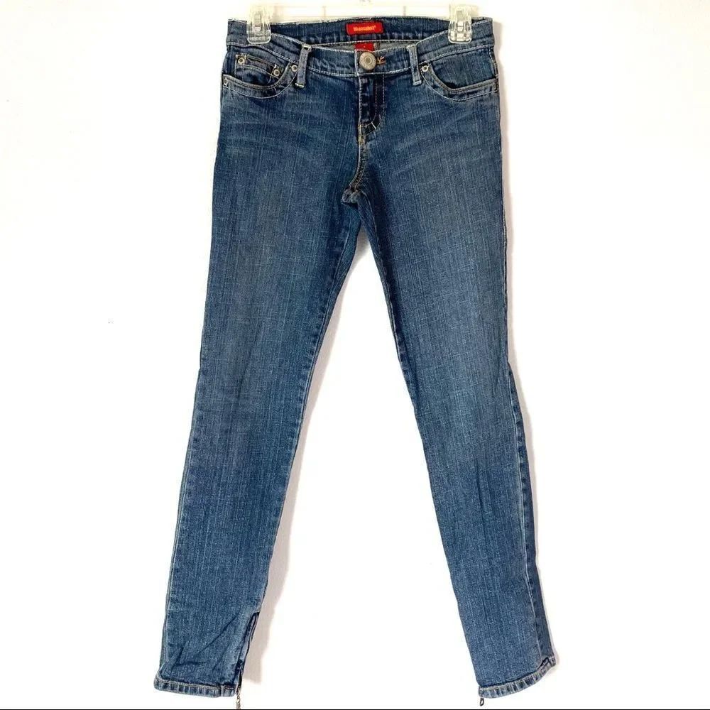 BLUE ASPHALT Denim Blue Skinny Jeans w/ Zipper Leg